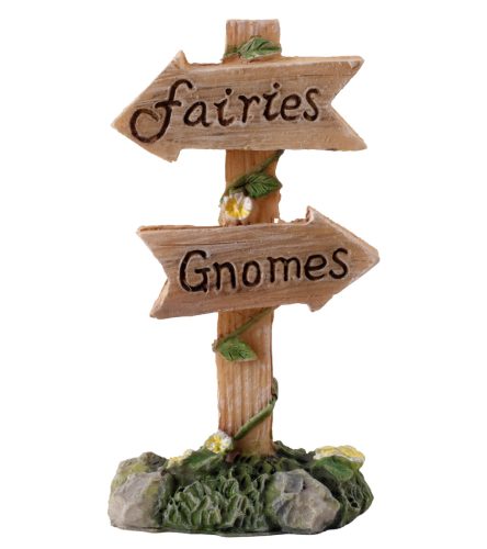 POLIREZIN TÁBLA, FAIRIES ÉS GNOMES FELIRATTAL, VILÁGOS BARNA