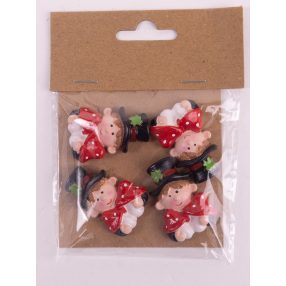   POLIREZIN KÉMÉNYSEPRŐ, ÖNTAPADÓS, SZETTBEN, 4 DARABOS, GOMBÁVAL