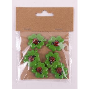   POLIREZIN NÉGYLEVELŰ LÓHERE, ÖNTAPADÓS, SZETTBEN, 6 DARABOS, KATICABOGÁRRAL