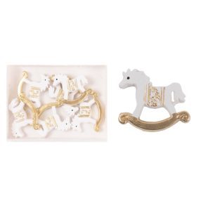   POLIREZIN HINTALÓ, ÖNTAPADÓS, SZETTBEN, 4 DARABOS, FEHÉR, ARANY DÍSZÍTÉSSEL