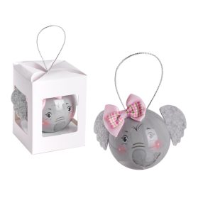 DEKOR KARÁCSONYI GÖMB DÍSZDOBOZBAN, ELEFÁNT LÁNY FEJ