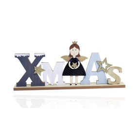 DEKOR FA CHRISTMAS FELIRAT ANGYALLAL, ÁLLÓ