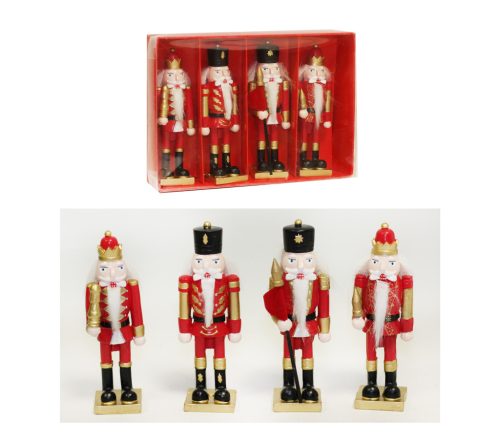DEKOR POLIREZIN DIÓTÖRŐ DÍSZDOBOZBAN, 4 DARABOS, PIROS