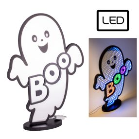 LED HALLOWEEN SZELLEM, SZÍNES BOO FELIRAT