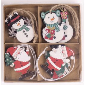   FA AKASZTÓS HÓEMBER ÉS MIKULÁS SZETTBEN, 8 DARABOS, 4 FÉLE