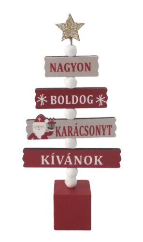 FA FENYŐ NAGYON BOLDOG KARÁCSONYT KÍVÁNUNK FELIRAT, NATÚR