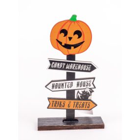 FA ÚTJELZŐ TÁBLA, HALLOWEEN TÖKKEL