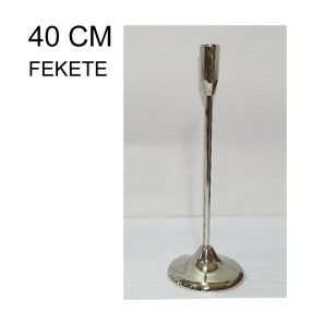 ALUMÍNIUM GYERTYATARTÓ, TALPAS, KÓNUSZ, MATT FEKETE