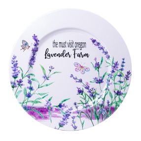 BÁDOG TÁLCA, LEVENDULÁS, FEHÉR