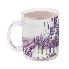 ÜVEG BÖGRE, LEVENDULA MINTÁS, LILA