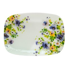 ÜVEG KÍNÁLÓ, KÉK SÁRGA VIRÁGOS