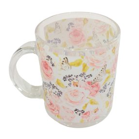 ÜVEG BÖGRE, NAGY RÓZSA MINTÁS, RÓZSASZÍN