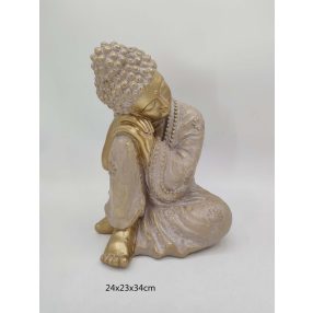 KÜLTÉRI BUDDHA, ARANY SZÍNŰ ÉS KŐHATÁSÚ