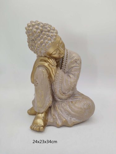 KÜLTÉRI BUDDHA, ARANY SZÍNŰ ÉS KŐHATÁSÚ