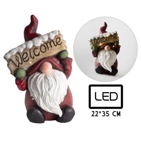   KERÁMIA ORRSZAKÁLL LEDDEL, TÁBLÁT TART, WELCOME FELIRATTAL