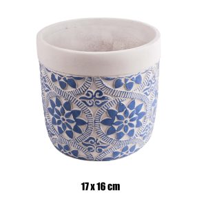 BETONKASPÓ, KEREK, VIRÁG MINTA, KÉK