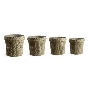 BETONKASPÓ, 4 DARABOS, KEREK, KOSÁR MINTÁS, RATTAN