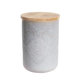   KÉZMŰVES KERÁMIA, FŰSZERTARTÓ, CSEMPE MINTÁVAL, SZÜRKE