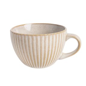 KÉZMŰVES KERÁMIA, LEVESES BÖGRE, BORDÁS, BEIGE
