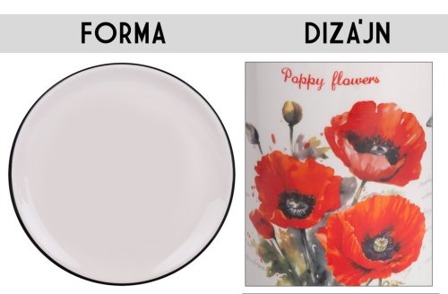 KERÁMIA TÁNYÉR, PIROS PIPACS MINTÁS