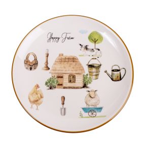 KERÁMIA TÁNYÉR, HAPPY FARM MINTÁS