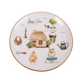 KERÁMIA TÁNYÉR, HAPPY FARM MINTÁS