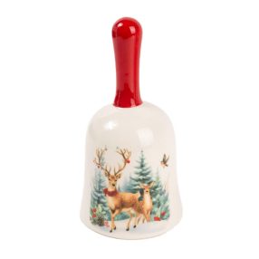 KERÁMIA CSENGŐ, SZARVASOK FENYŐFÁKNÁL