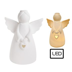 PORCELÁN LEDDEL, ANGYAL, FEHÉR