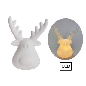PORCELÁN LEDDEL, SZARVASFEJ, FEHÉR