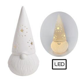 PORCELÁN LEDDEL, KARÁCSONYI MANÓ, FEHÉR