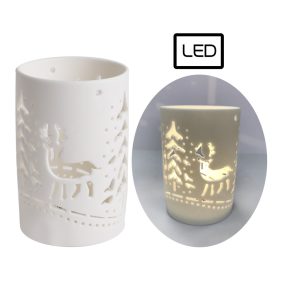 PORCELÁN LEDDEL, LÁMPÁS ERDŐ, FEHÉR