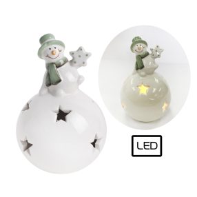 PORCELÁN HÓEMBER, LEDDEL, GÖMBÖN, FEHÉR ZÖLD
