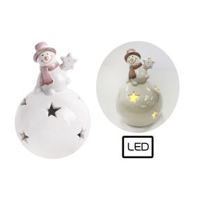PORCELÁN HÓEMBER, LEDDEL, GÖMBÖN, FEHÉR RÓZSASZÍN
