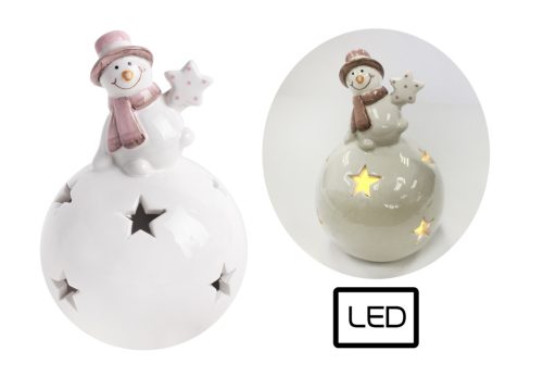 PORCELÁN HÓEMBER, LEDDEL, GÖMBÖN, FEHÉR RÓZSASZÍN
