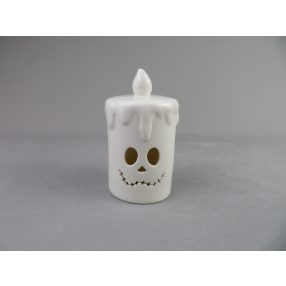 PORCELÁN LED GYERTYA, FRANKY, FEHÉR