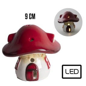 PORCELÁN LED GOMBAHÁZ, PIROS ÉS FEHÉR