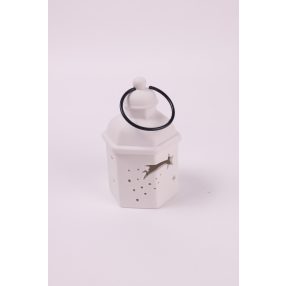 PORCELÁN LÁMPÁS LEDDEL, FEHÉR, HULLÓCSILLAG MINTÁS