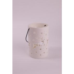 PORCELÁN LED LÁMPÁS, SZARVAS, FEHÉR