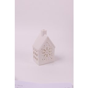 PORCELÁN LED HÁZ, HÓPIHE, FEHÉR