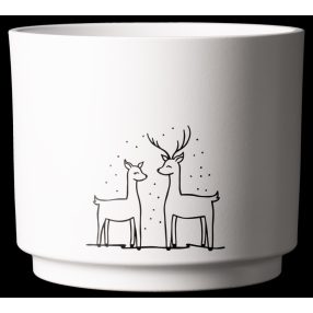 KERÁMIA KASPÓ, OSLO WINTER, DEER, FEHÉR