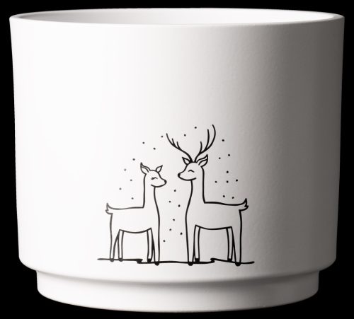 KERÁMIA KASPÓ, OSLO WINTER, DEER, FEHÉR