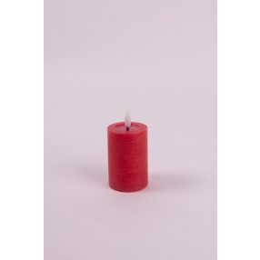 LEDES WAX GYERTYA, LÁNGEFFEKTTEL, RUSZTIKUS, PIROS