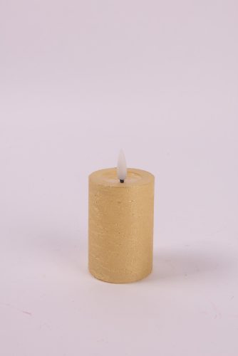 LEDES WAX GYERTYA, LÁNGEFFEKTTEL, RUSZTIKUS, ARANY