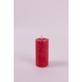 LEDES WAX GYERTYA, LÁNGEFFEKTTEL, RUSZTIKUS, PIROS