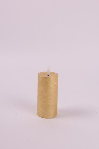 LEDES WAX GYERTYA, LÁNGEFFEKTTEL, RUSZTIKUS, ARANY