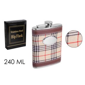   LAPOSÜVEG, ROZSDAMENTES ACÉL, BARNA KOCKÁS, MŰBŐR-TEXTIL