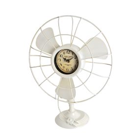FÉM ASZTALI ÓRA VENTILÁTOR KRÉM