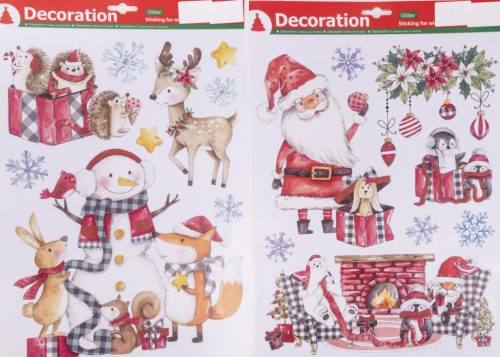 ABLAK MATRICA, KARÁCSONYI, TÉLAPÓ VAGY HÓEMBER, PIROS ÉS FEHÉR