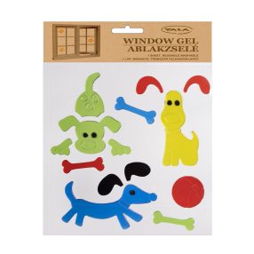 ABLAKZSELÉ KUTYÁK CSONTTAL, SZÍNES