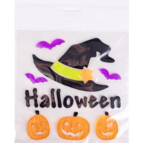   ABLAKZSELÉ BOSZORKÁNY KALAP, TÖKÖK, +HALLOWEEN FELIRATTAL